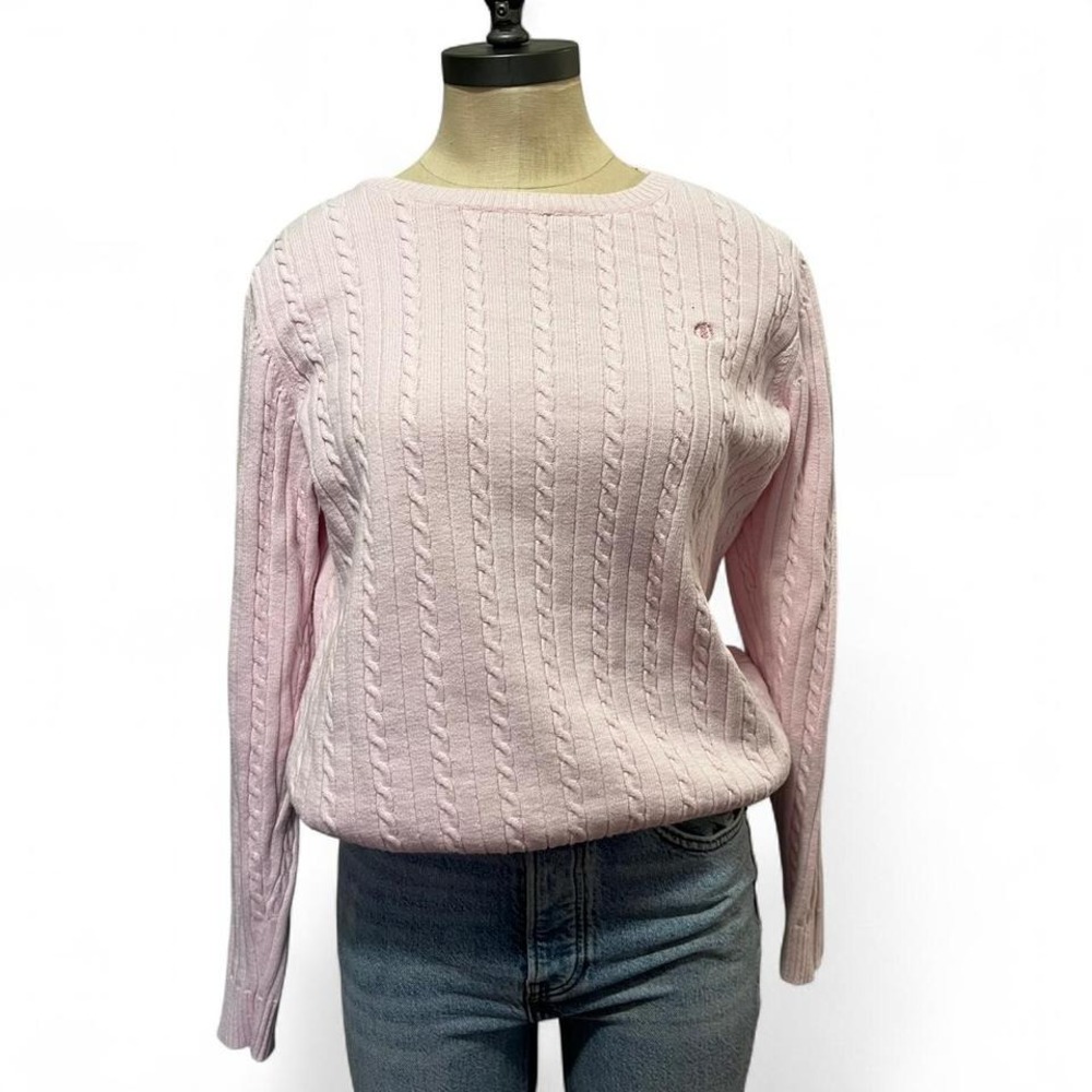 Baby Pink Izod cable knit sweater